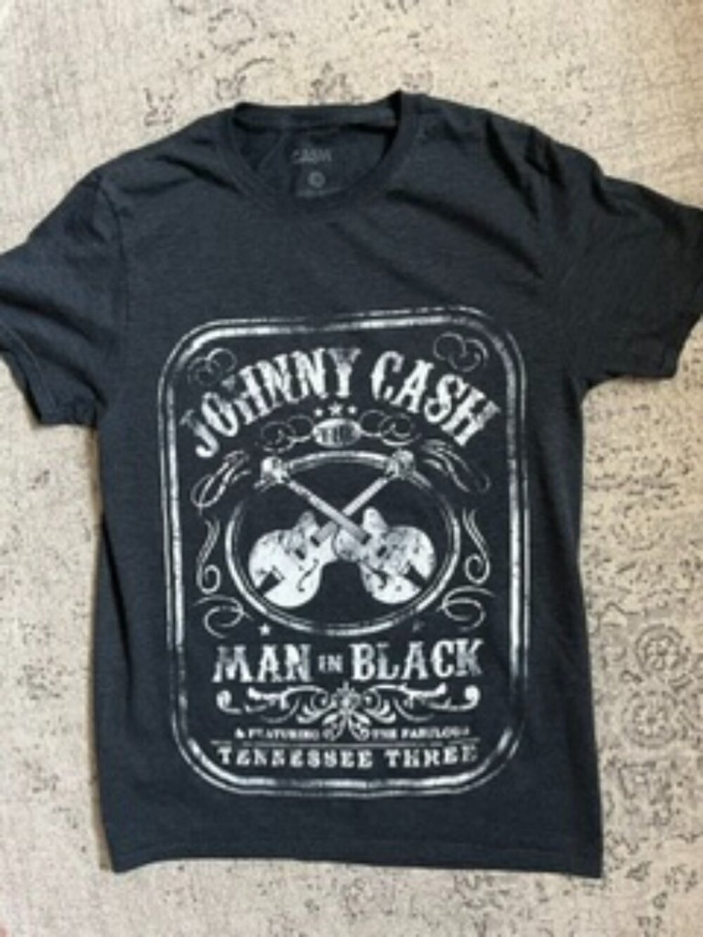 🧡3/$15 Cash Johnny Cash Man in Black T-Shirt Unisex/Women's SM